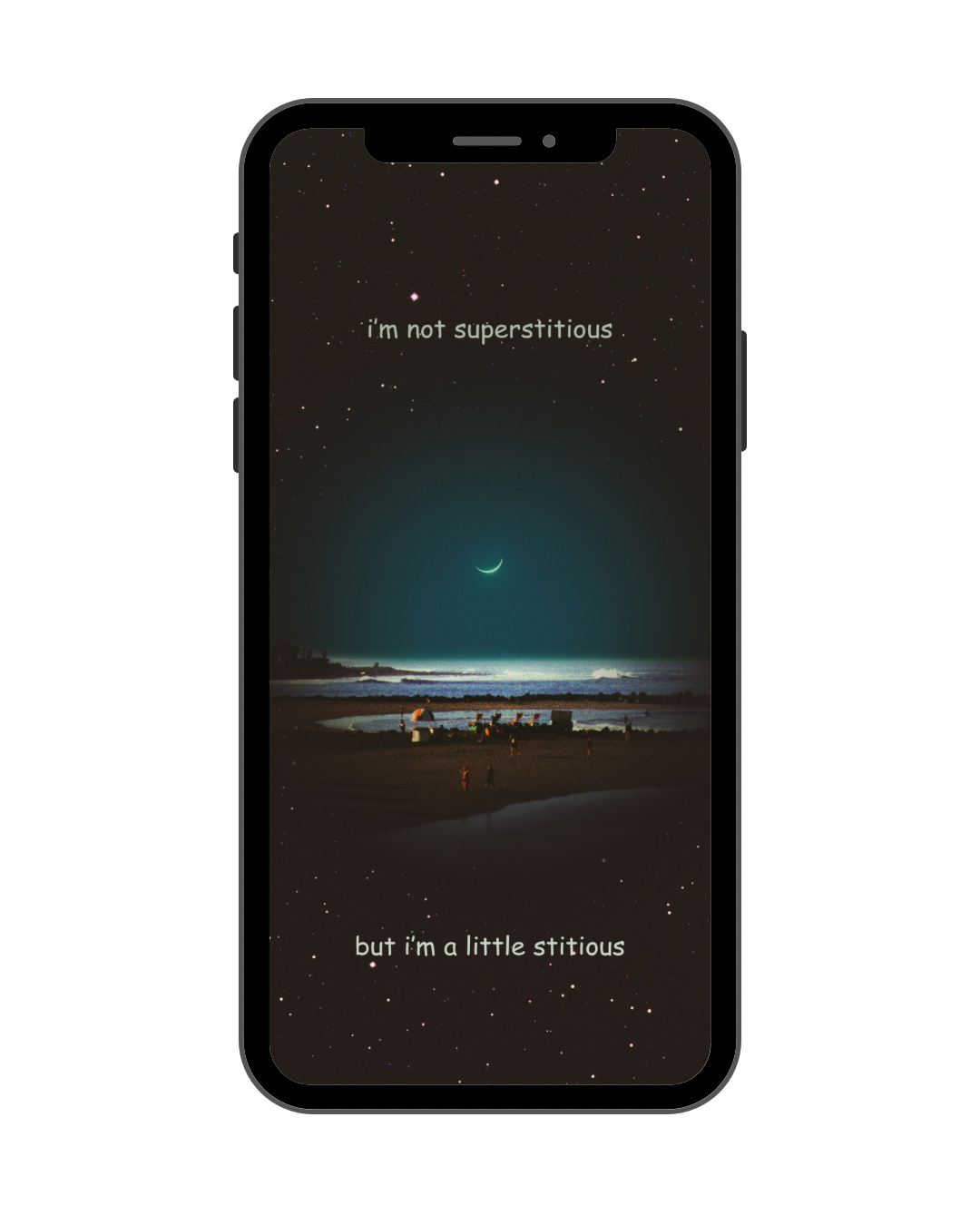 ‘I’m not superstitious, but I’m a little stitious’ Phone Wallpaper
