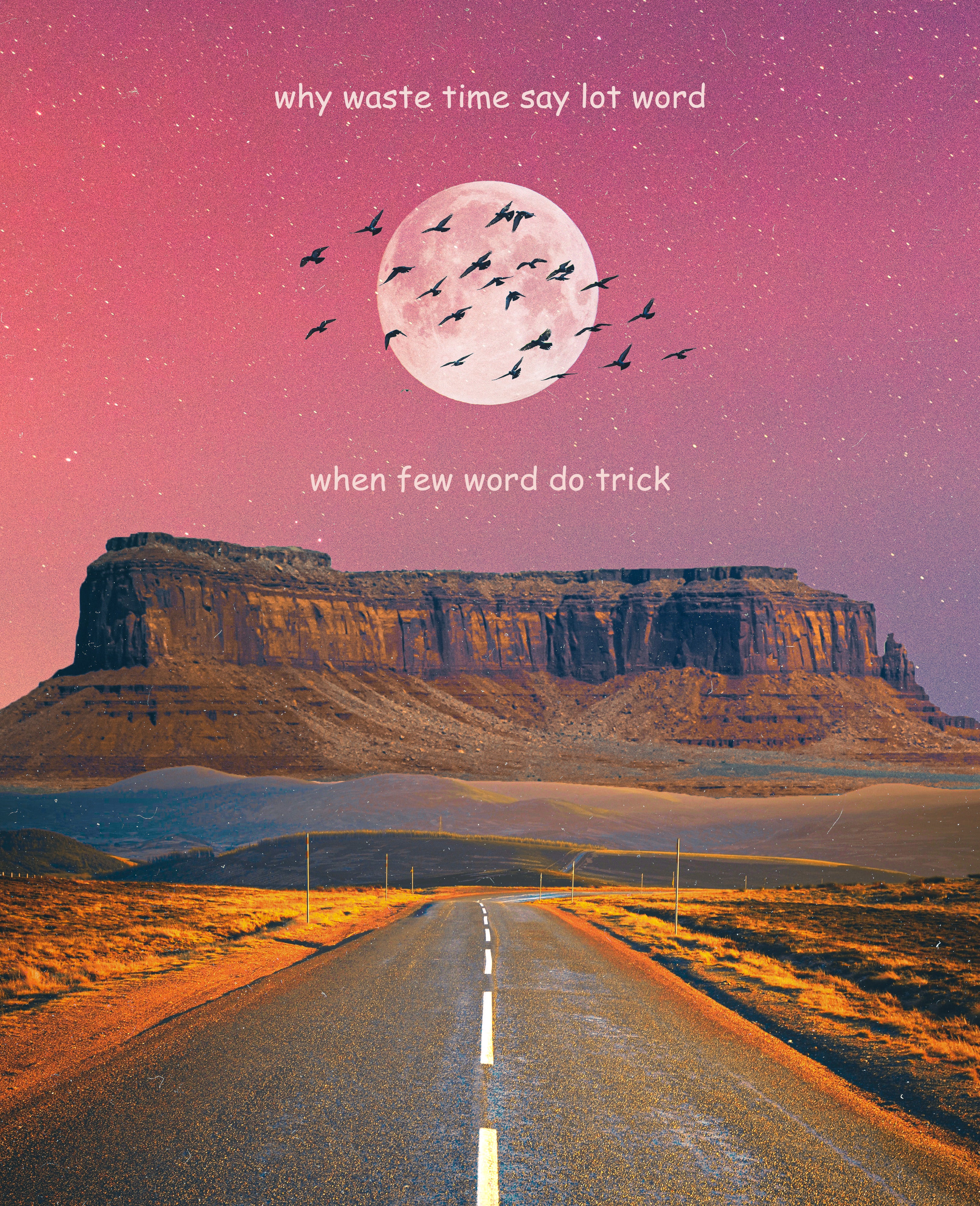why waste time say lot word when few word do trick Print